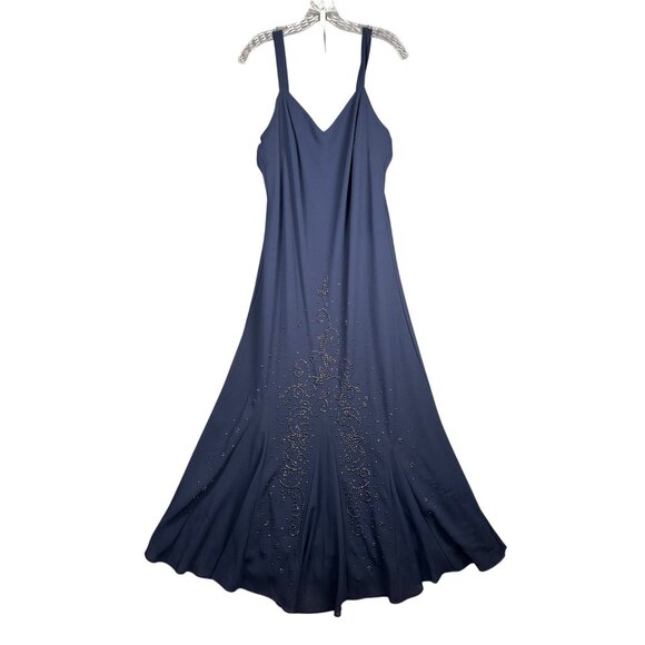 FLAW RM Richards Beaded Midi Dress Size 14 Blue Fairy Whimsigoth Dance Formal - Picture 2 of 10